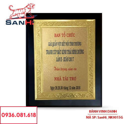 Bảng Vinh Danh Đồng mạ vàng SanHi-NK015G