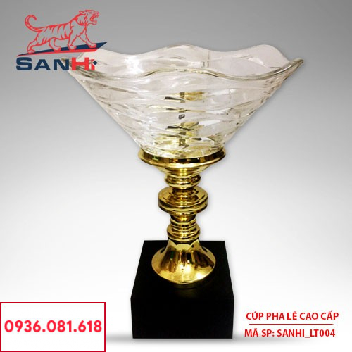 Cúp pha lê cao cấp tô thân vàng SanHi-LT0041